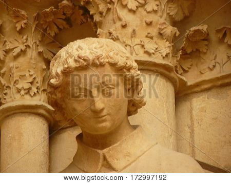 Cathedral gothic statues architecture middle age smile angels religion religion