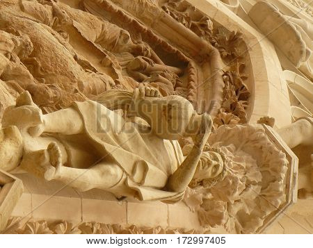Cathedral gothic statues architecture middle age smile angels religion religion
