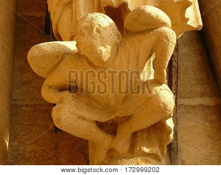 Cathedral gothic statues architecture middle age smile angels religion religion