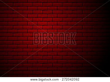 Red Light Glowed Rustic Brick Wall Stock Vector