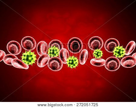 3d Computer Genarated Red Blood Cell Wain