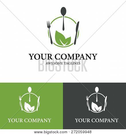 Food Organic Logo Design Template. Flat Style Design. Vector Illustration
