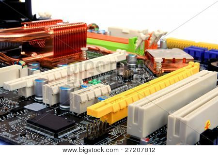 Počítače mainboard detail - Sloty