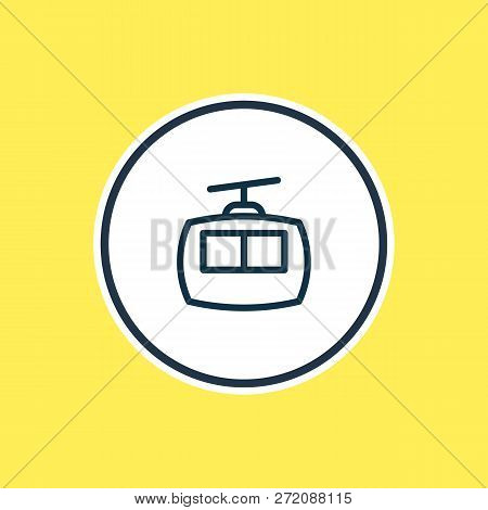 Vector Illustration Of Cabin Icon Line. Beautiful Vehicle Element Also Can Be Used As Ropeway Icon E