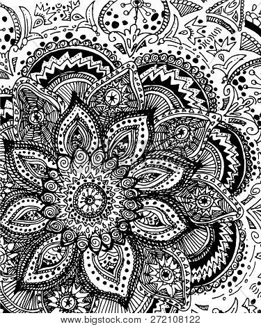 Flowers Abstraction Pattern Unusual Curls Vector Illustration