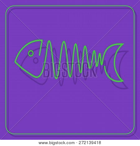 Icon For Cafe, Fast Food Cafe From Contours On Uv Fish Background