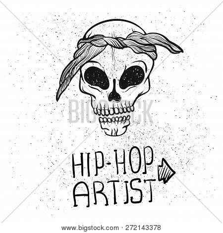 Urban Street Hip Hop Gangsta Rapper, Skull In Bandana