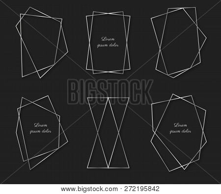 Set Of Empty Silver Decoration Frames. Vector Illustration. Eps10.