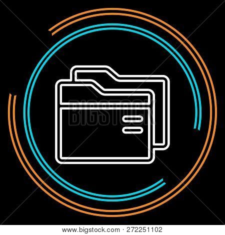 Simple Folder Thin Line Vector Icon. Editable Stroke.