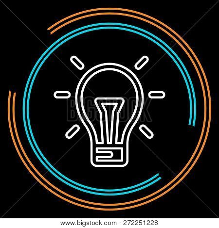 Simple Light Bulb Thin Line Vector Icon. Editable Stroke.