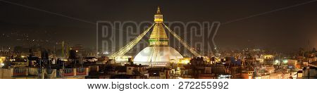 Evening Or Night View Of Boudha Or Bodhnath Stupa - Kathmandu - Nepal