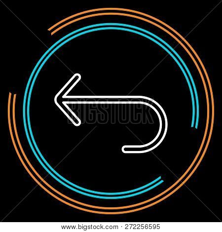 Simple Turn Back Arrow Thin Line Vector Icon. Editable Stroke.