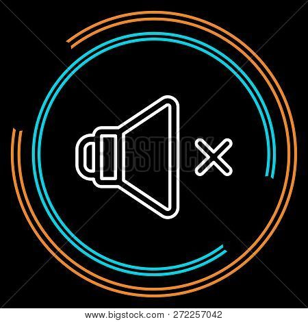 Simple Sound Off Thin Line Vector Icon. Editable Stroke.