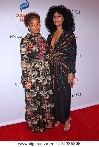 LOS ANGELES - DEC 03:  Amandla Stenberg and Tracee Ellis Ross arrives to the 4th Annual 'Make Equality Reality' Gala  on December 3, 2018 in Hollywood, CA                