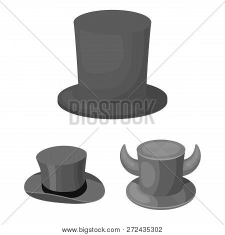 Isolated Object Of Hat And Derby Logo. Set Of Hat And Bonnet Stock Symbol For Web.