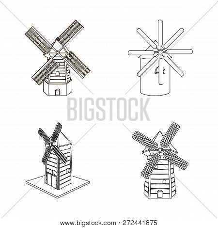 Vector Design Of Landscape And Village Symbol. Collection Of Landscape And Farm Stock Vector Illustr