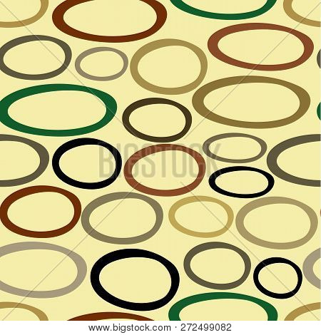 Abstract Seamless Vector Pattern. Colored Ovals And Circles.