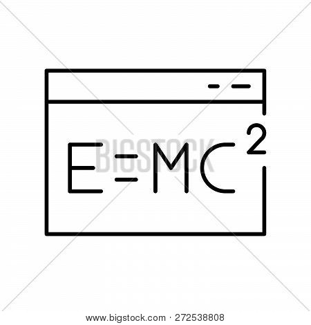 E = Mc In Window Icon, Online Education Concept