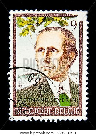 Belgien - viser CIRCA 1981:stamp udskrives af Belgien, Fernand Severin, belgisk maler, grafisk artis