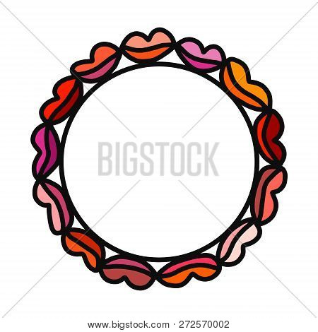 Wreath With Different Lips Hand Drawn For Beauty Surreal Corner Project Spa Body Care Treatment Sall