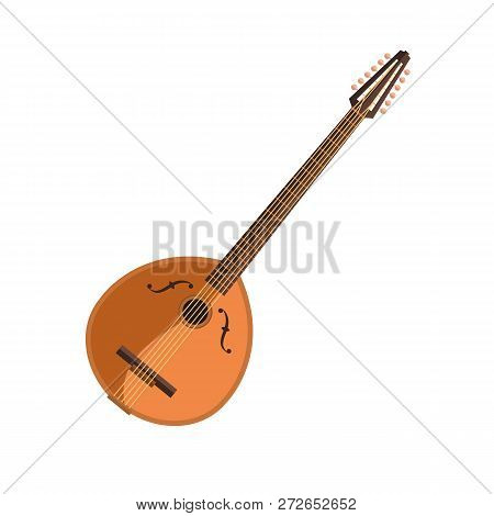 Domra Flat Icon. Folk Music, Mandolin, Russian Culture. Musical Instruments Concept. Vector Illustra