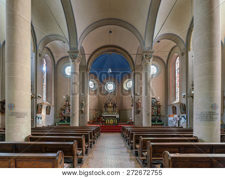 Ernst, Germany - October 3, 2018: View Into The Parish Church Of Saint Salvator On October 3, 2018 I
