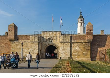 Belgrade, Serbia - November 10, 2018: Clock Tower (sahat Tower) At Belgrade Fortress And Kalemegdan 