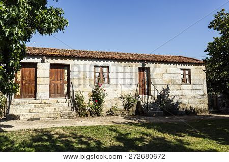 Mesquitela, Portugal - July 19, 2018:  Small House Belonging To The Cerveiras Manor, A Rural Propert