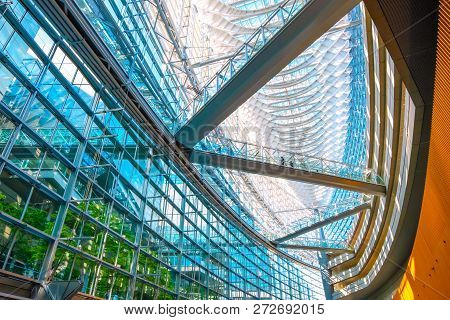 Tokyo, Japan - April 28 2018: Tokyo International Forum Is A Multi-purpose Exhibition Center, Design