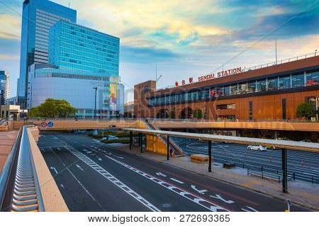 Tokyo, Japan - April 22 2018: Sendai Station Is A Major Railway Station In Miyagi, Japan. It Is A St