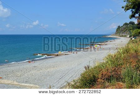 Beach In The Southern Village Golovinka (lazarevsky District, Sochi)
