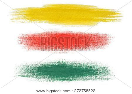 Set Of Color Watercolor Stripes. Isolated Watercolor Illustration