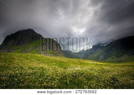 Eggum Area In Lofoten Islands, Nnorthern Norway.
