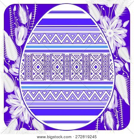 The Easter Egg Card Template With Ethnic Pattern Pysanka Ornament