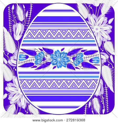 The Easter Egg Card Template With Ethnic Pattern Pysanka Ornament