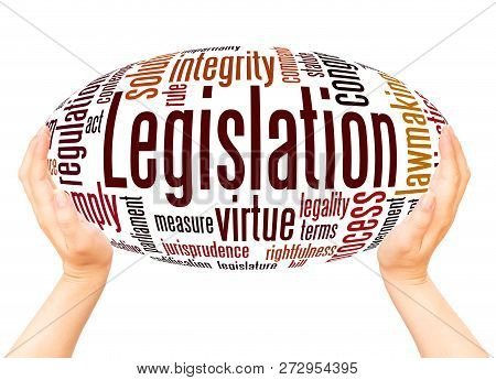 Legislation Word Cloud Hand Sphere Concept