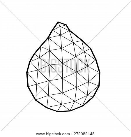 Polygonal Salak, Salacca Or Zalacca  Fruit Illustration, Low Poly Art, Isolated On White Background