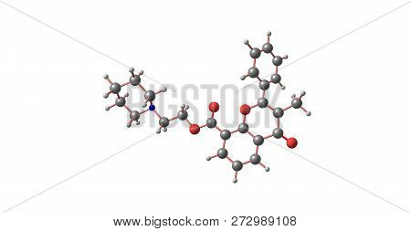 Flavoxate Molecular Structure Isolated On White
