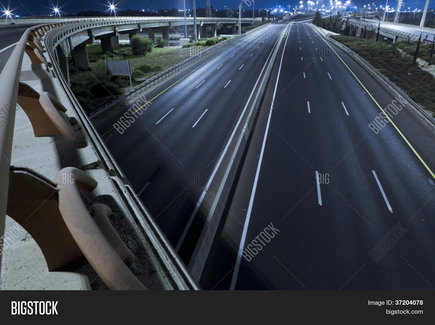 Empty Freeway Night Image & Photo (Free Trial) | Bigstock