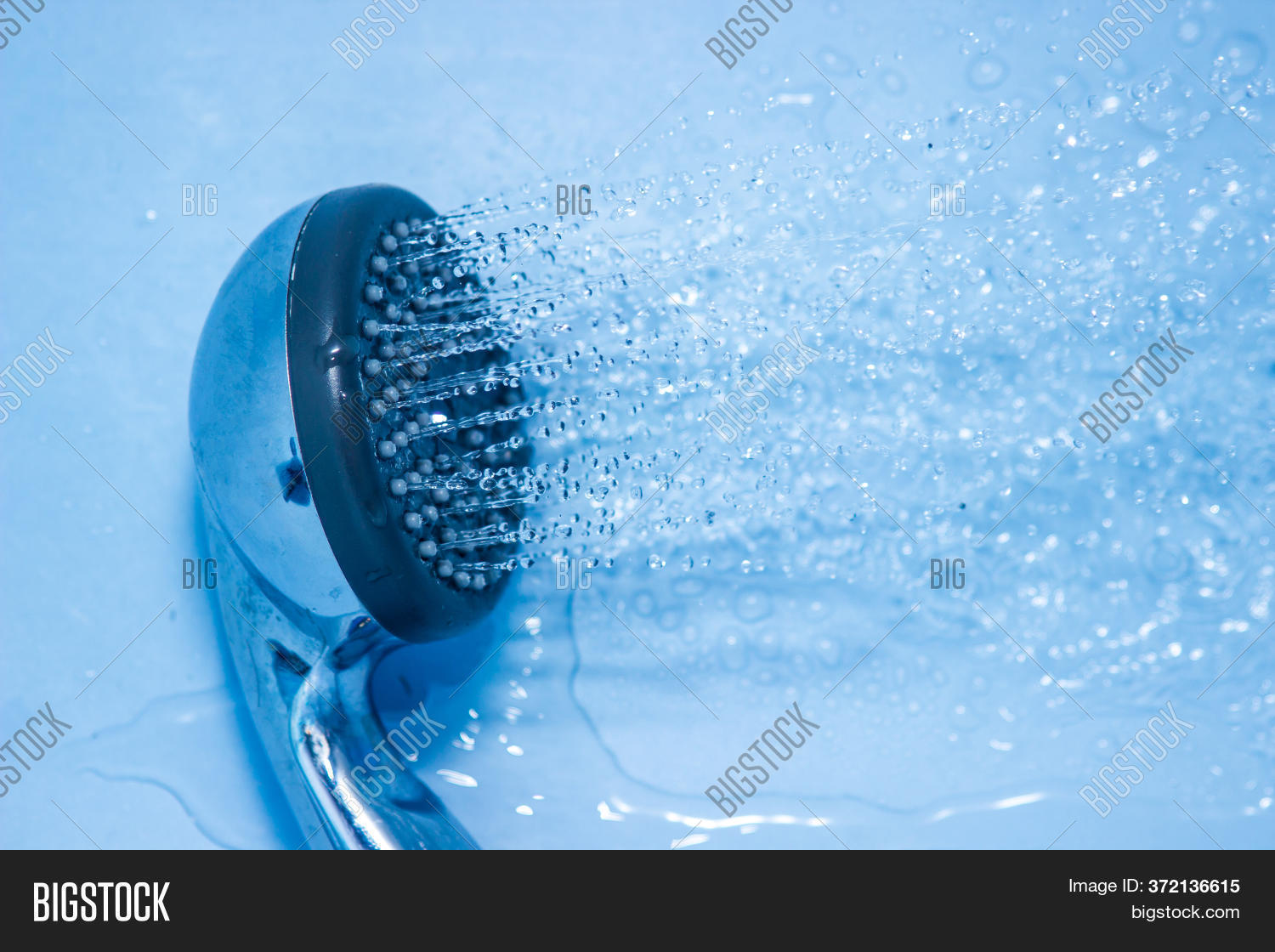 Shower Water On Blue Image & Photo (Free Trial) Bigstock