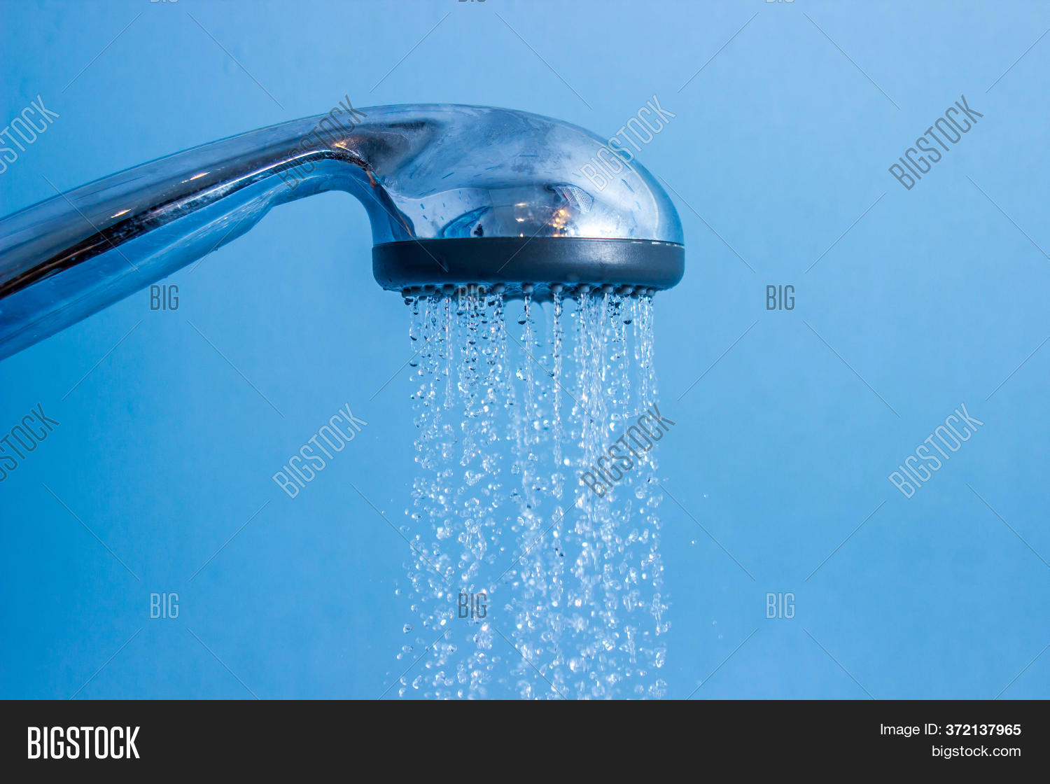 Shower Water On Blue Image & Photo (Free Trial) Bigstock