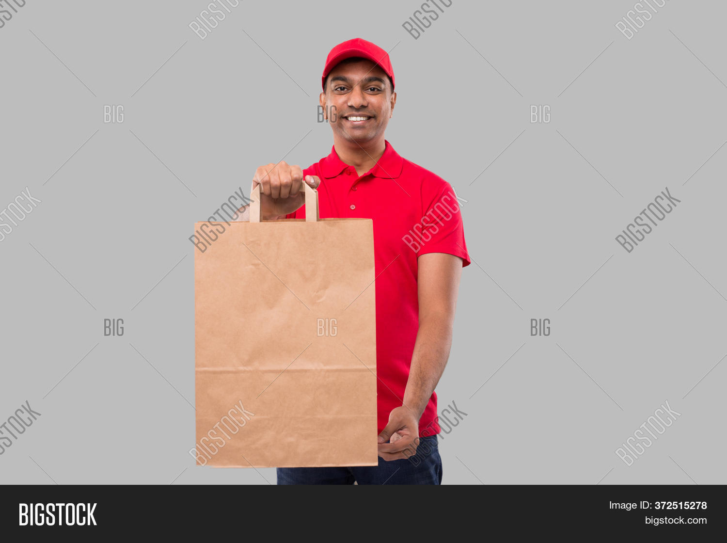 Delivery Man Paper Bag Image & Photo (Free Trial) Bigstock