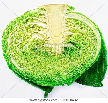 Cabbage Isolated On A Background. Agriculture. Healthy And Healthy Food For Humans. Selective Focus.