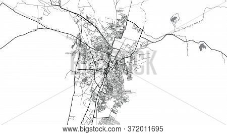 Urban Vector City Map Of Quetta, Pakistan, Asia.