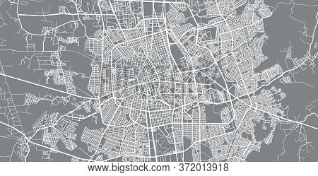 Urban Vector City Map Of Aguascalientes, Mexico