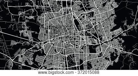 Urban Vector City Map Of Aguascalientes, Mexico
