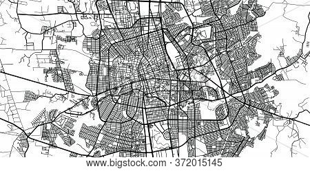 Urban Vector City Map Of Aguascalientes, Mexico