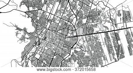 Urban Vector City Map Of Saltillo, Mexico