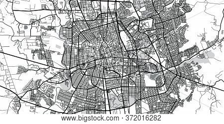 Urban Vector City Map Of Aguascalientes, Mexico