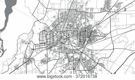 Urban Vector City Map Of Multan, Pakistan, Asia.